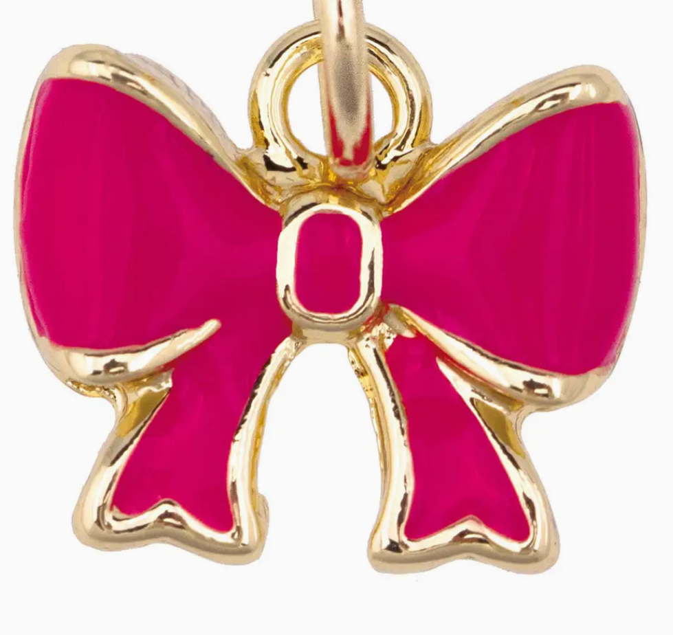 Enamel Pink Bow Charm