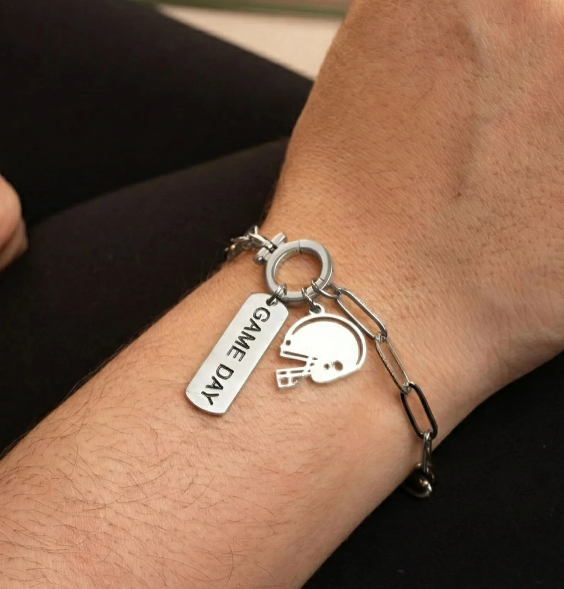 Metal Football Helmet Charm