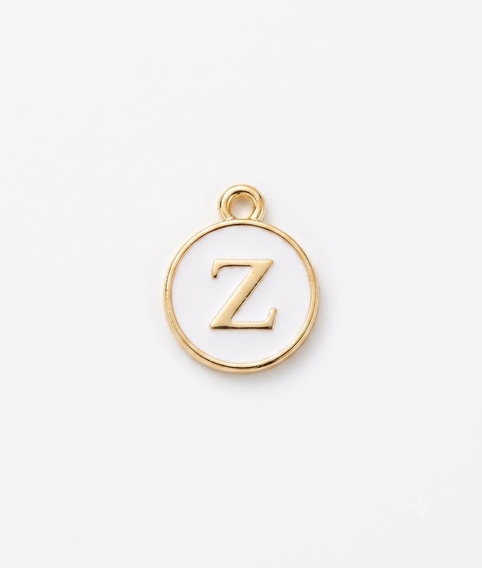 Black White Enamel Letter Charm