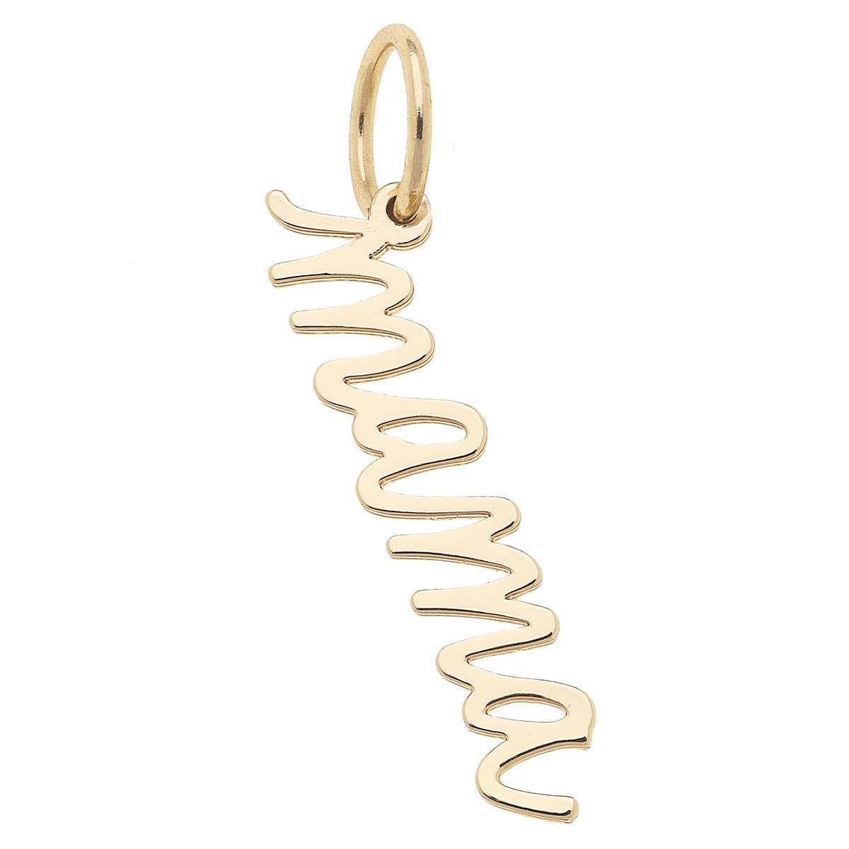 "Mama" Cursive Script Charm in Gold
