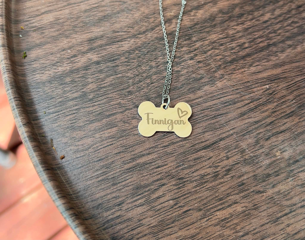 Engravable Dog Bone Necklace