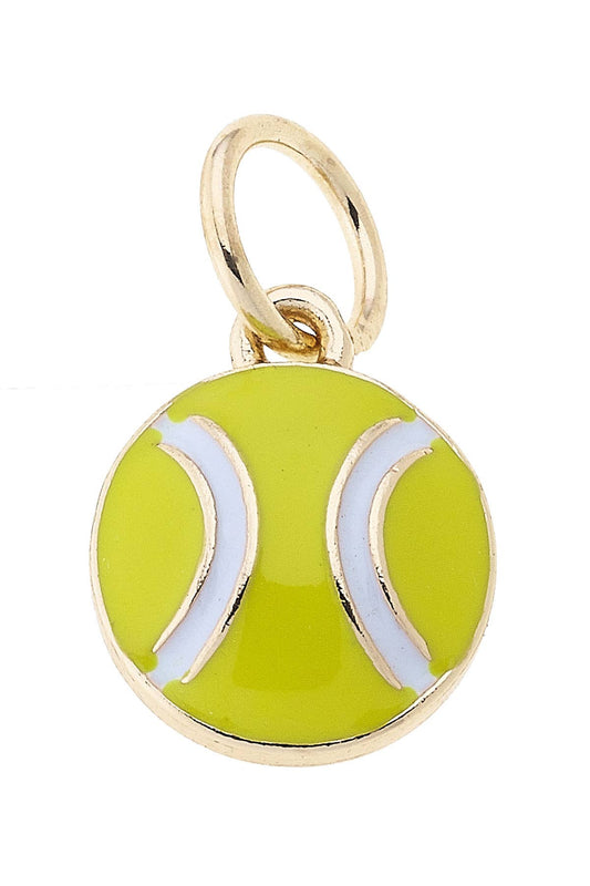 Mini Enamel Tennis Ball Charm in Yellow