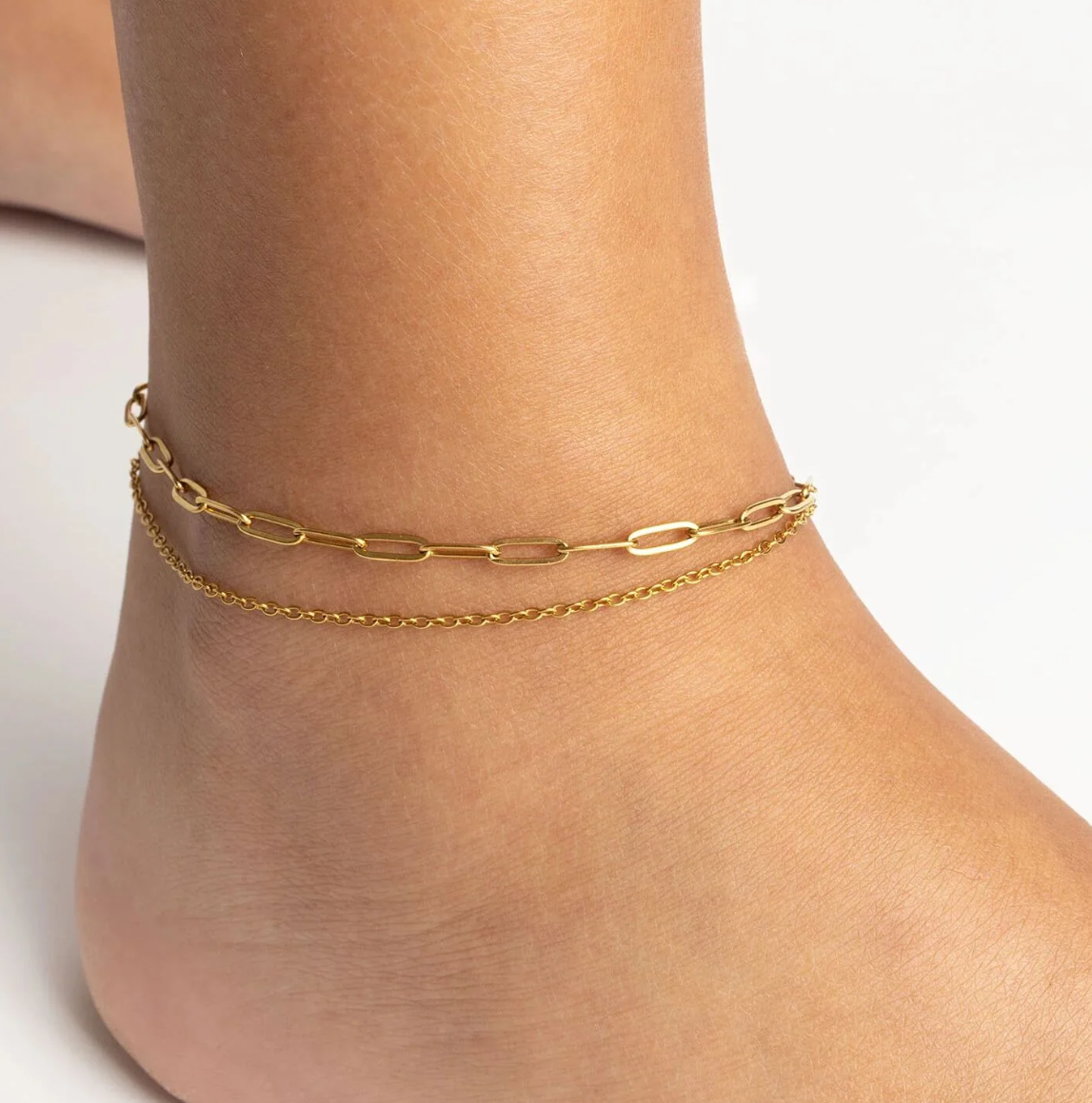 Double Row Loop & Paperclip Anklet Keeper