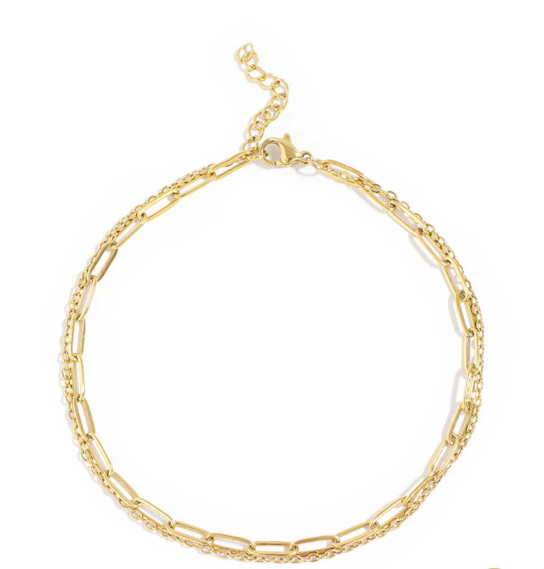 Double Row Loop & Paperclip Anklet Keeper