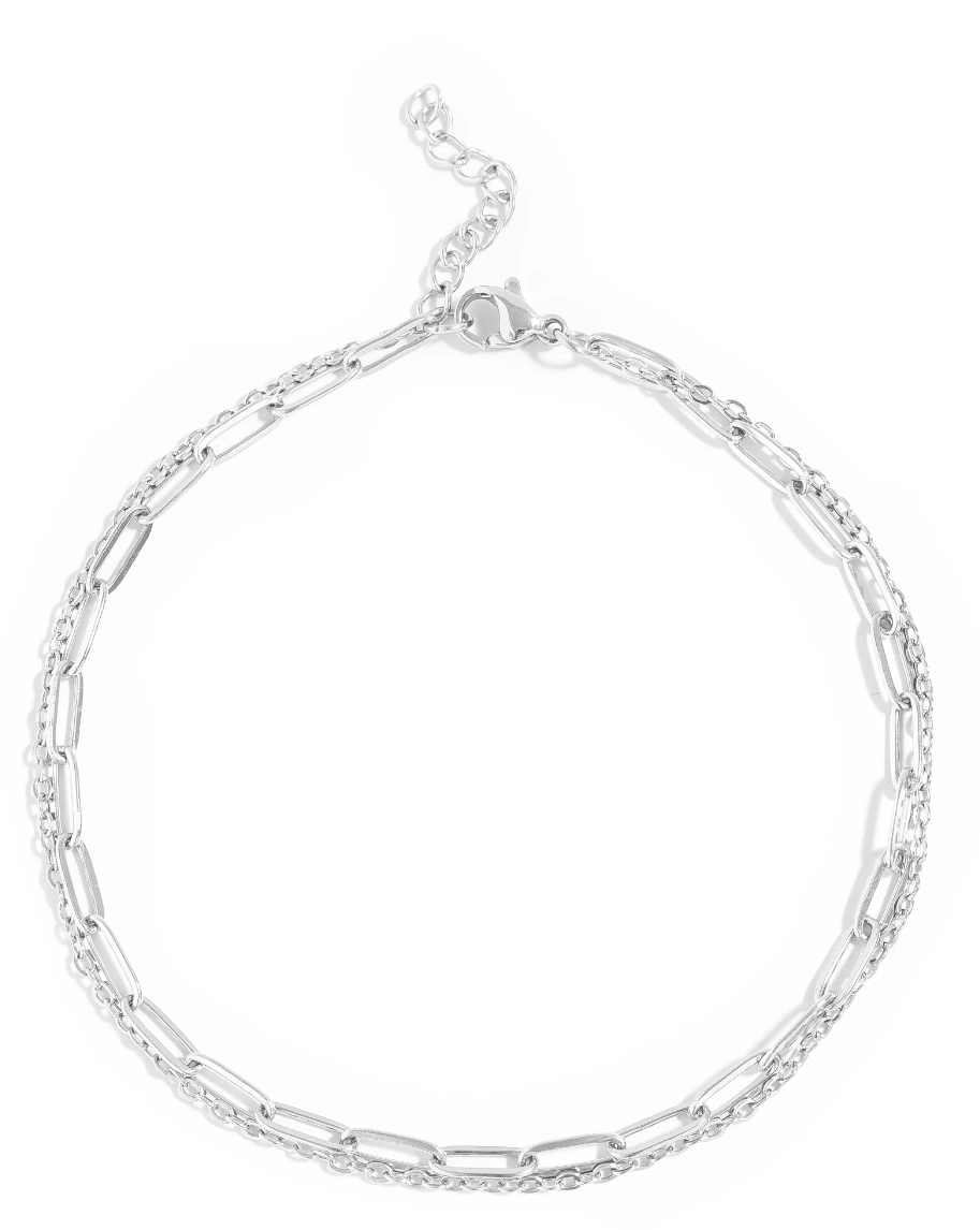 Double Row Loop & Paperclip Anklet Keeper
