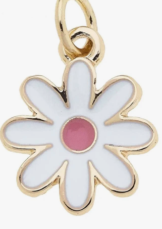 Pink & White Flower Charm