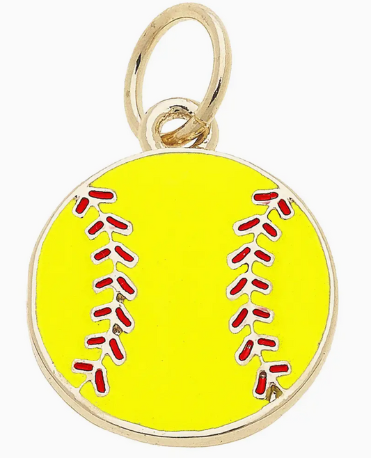 Enamel Softball Charm