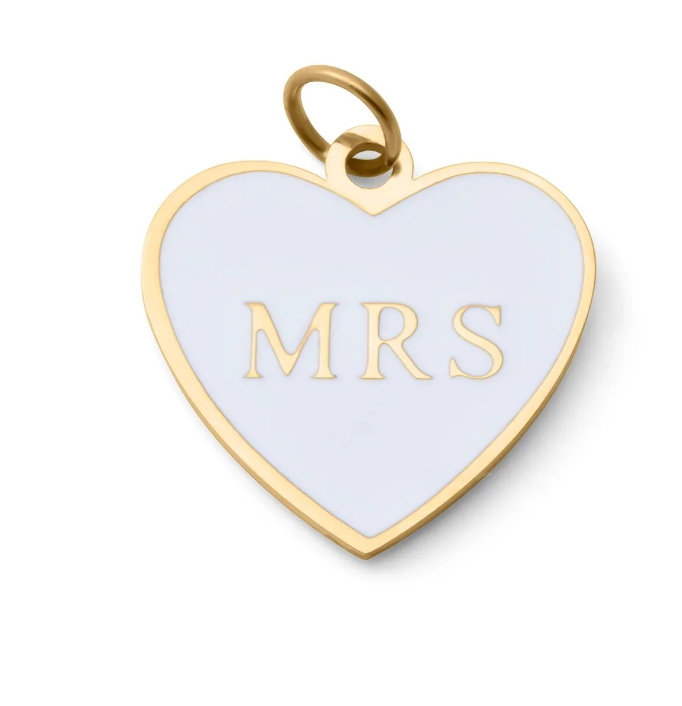 Mrs. Heart Enamel Charm