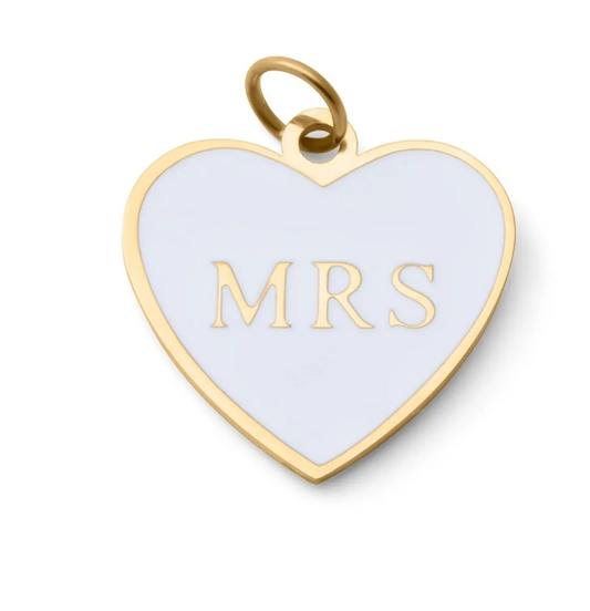 Mrs. Heart Enamel Charm