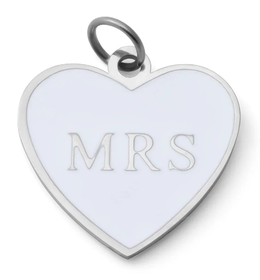 Mrs. Heart Enamel Charm