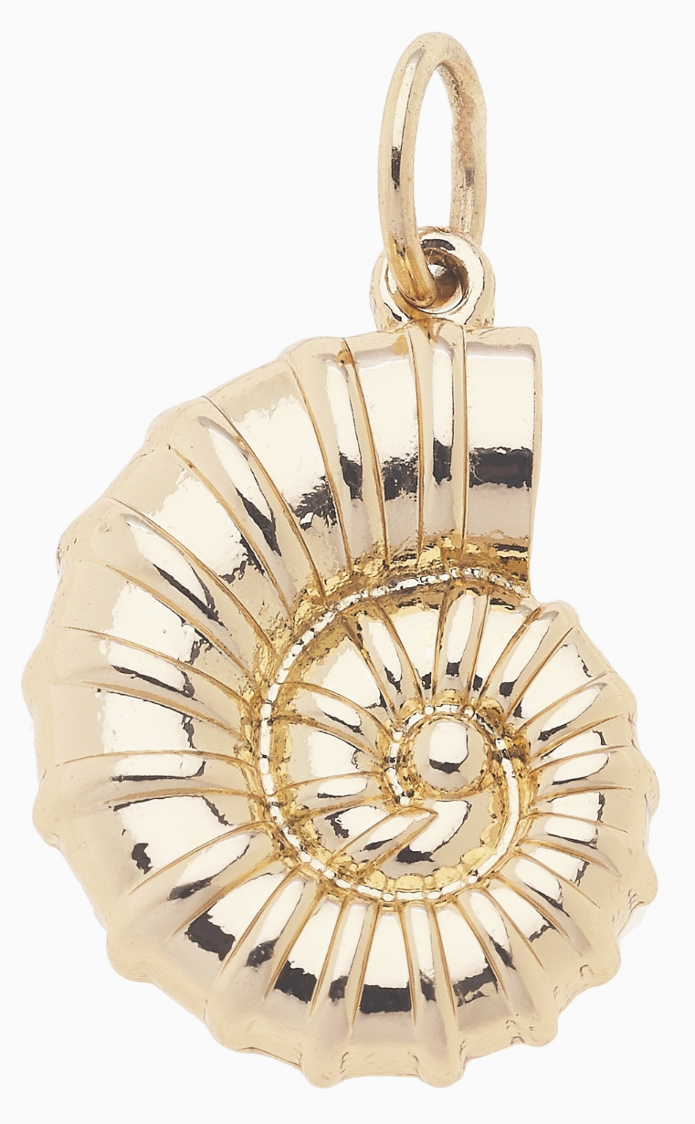 Spiral Shell Charm in Gold