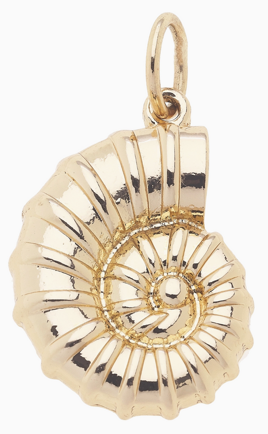 Spiral Shell Charm in Gold