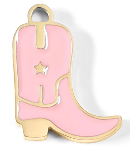 Pink Cowboy Boot Charm