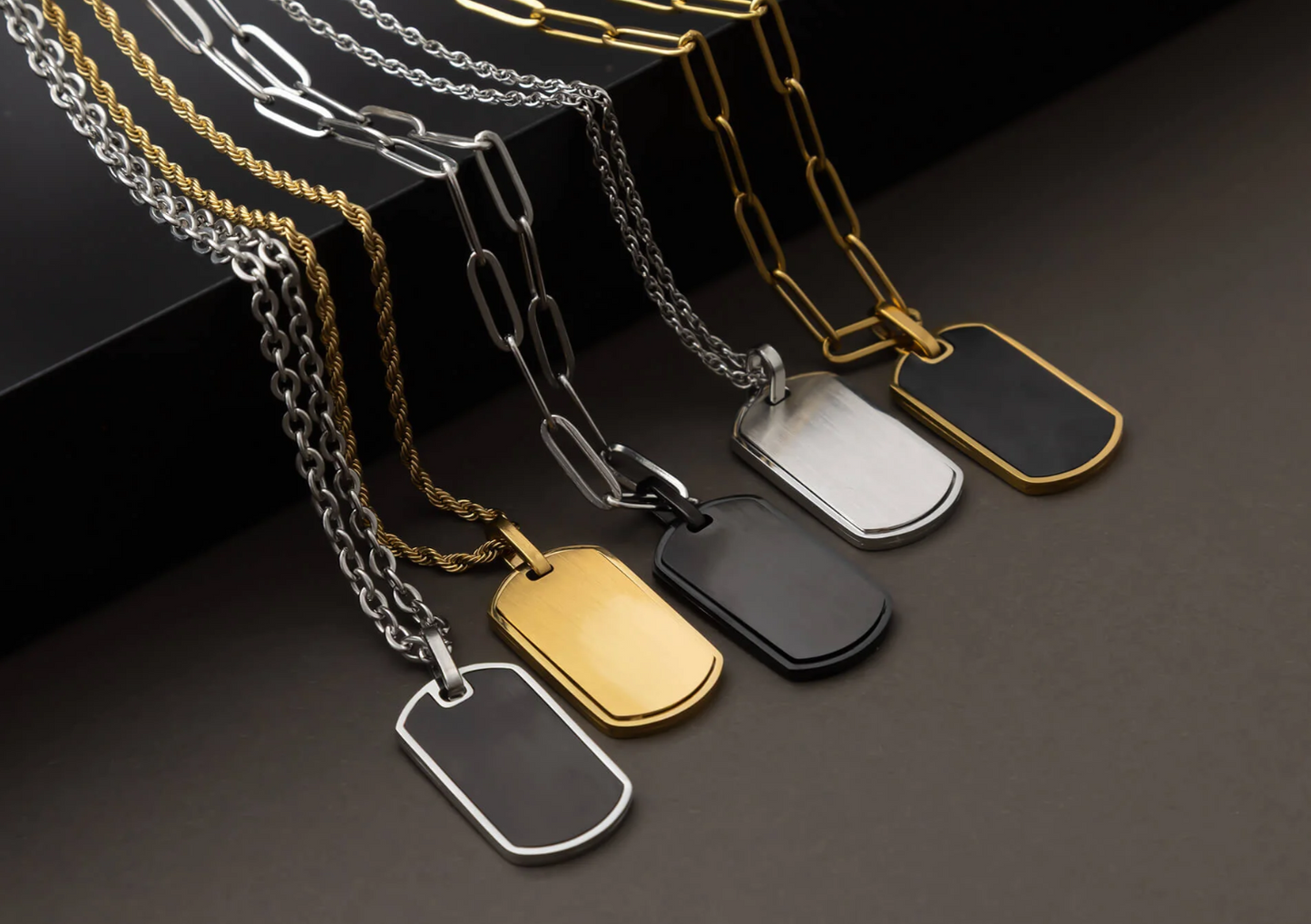 Engravable Brushed Mini Dog Tag Charm