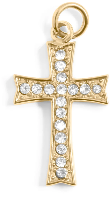 Stone Cross Charm