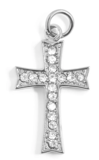 Stone Cross Charm